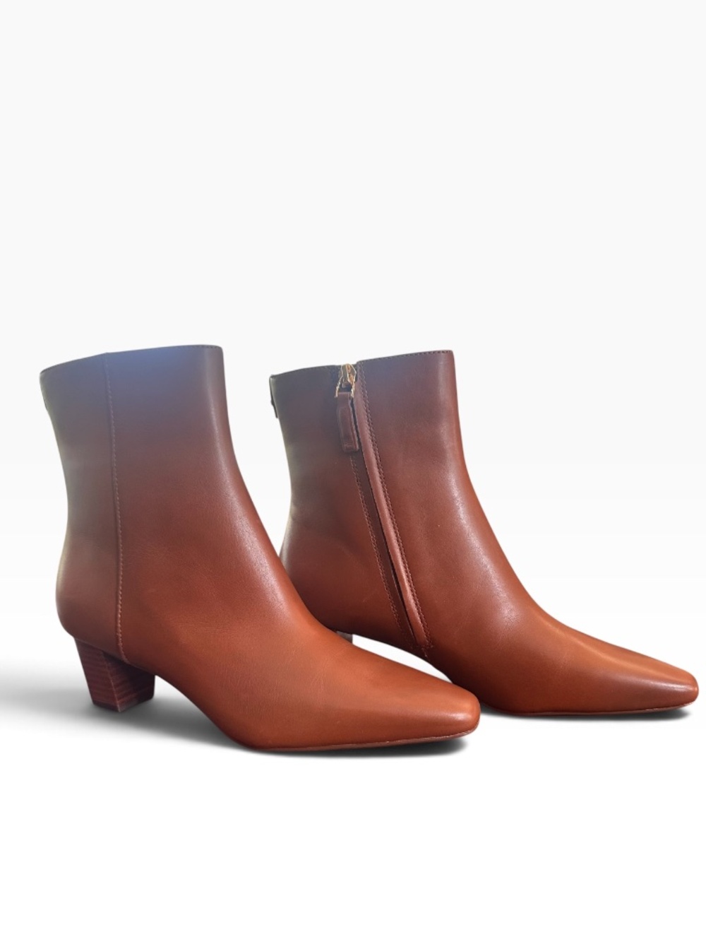 Lauren Ralph Lauren Willa Leather Ankle Boots Polo Tan Size 7.5 B NWB (No Lid)